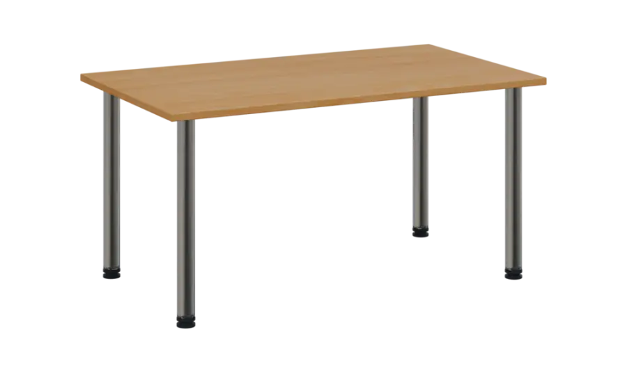 CRTR 140 jídelní stůl, kovová podnož chrom, deska 25 mm, 1394x800 mm, buk royal